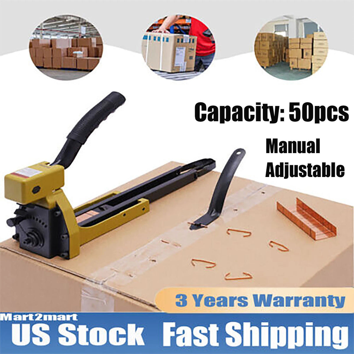 1-3/8" Crown Manual Carton Box Stapler with 100 Staples