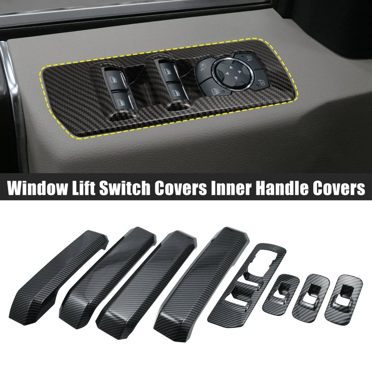 Set of 2 Window Lift Switch Covers for Ford F-150 (2015–2019)