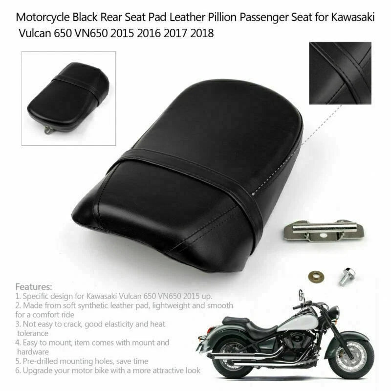 Rear Seat Cushion Leather for Kawasaki Vulcan 650 VN650 (2015–2018)