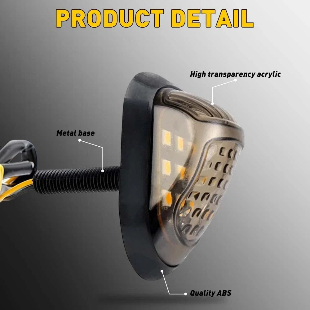 Set of 4 Smoke Amber LED Turn Signal Indicator Lights for Universal Motorcycle