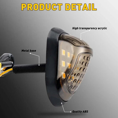 Set of 4 Smoke Amber LED Turn Signal Indicator Lights for Universal Motorcycle
