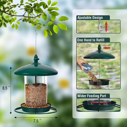 Hanging Bird Feeder for Garden Outdoor (3LB, Metal, Weatherproof)