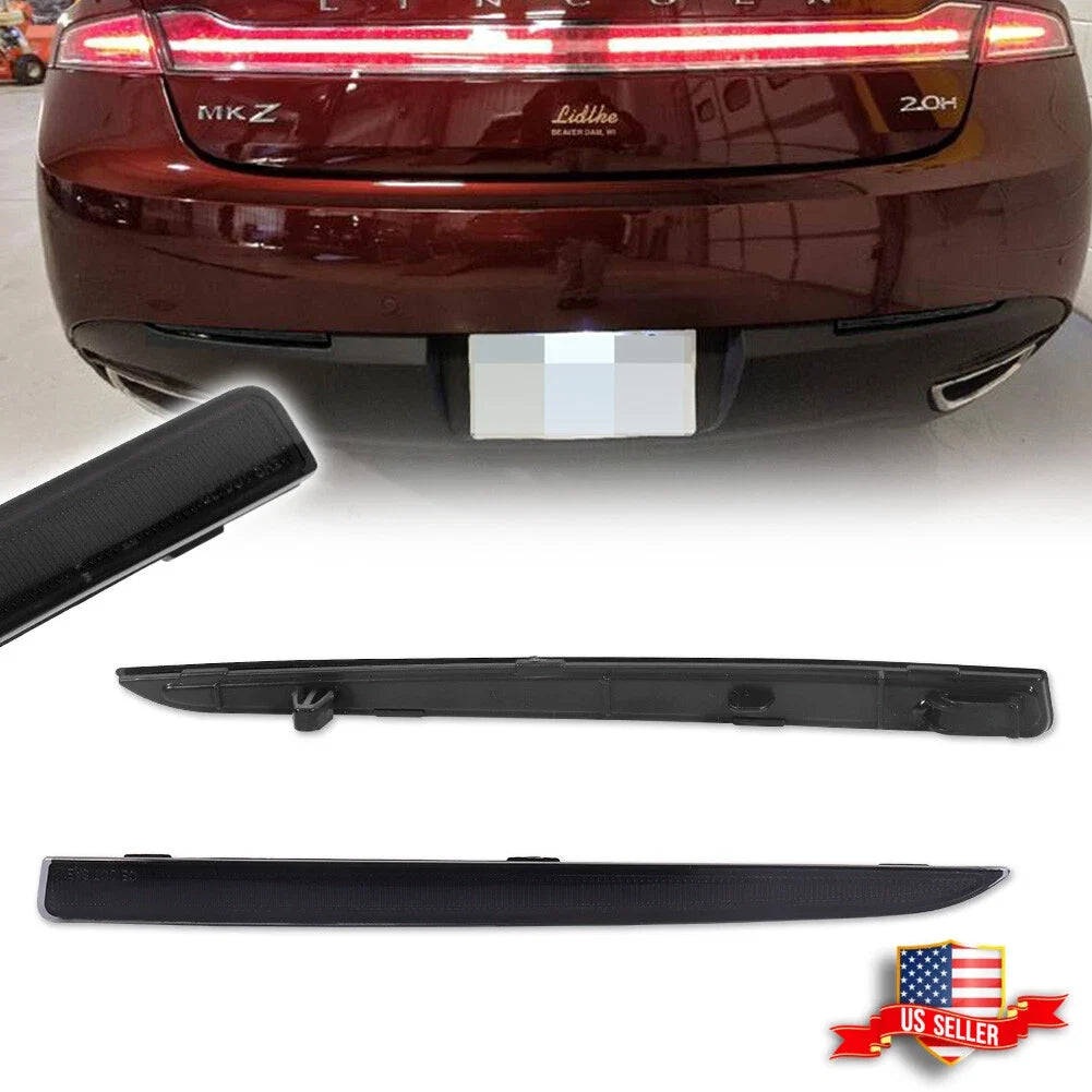 2X Smoked Lens Rear Bumper Reflector Lights for Lincoln MKZ (2013–2020)