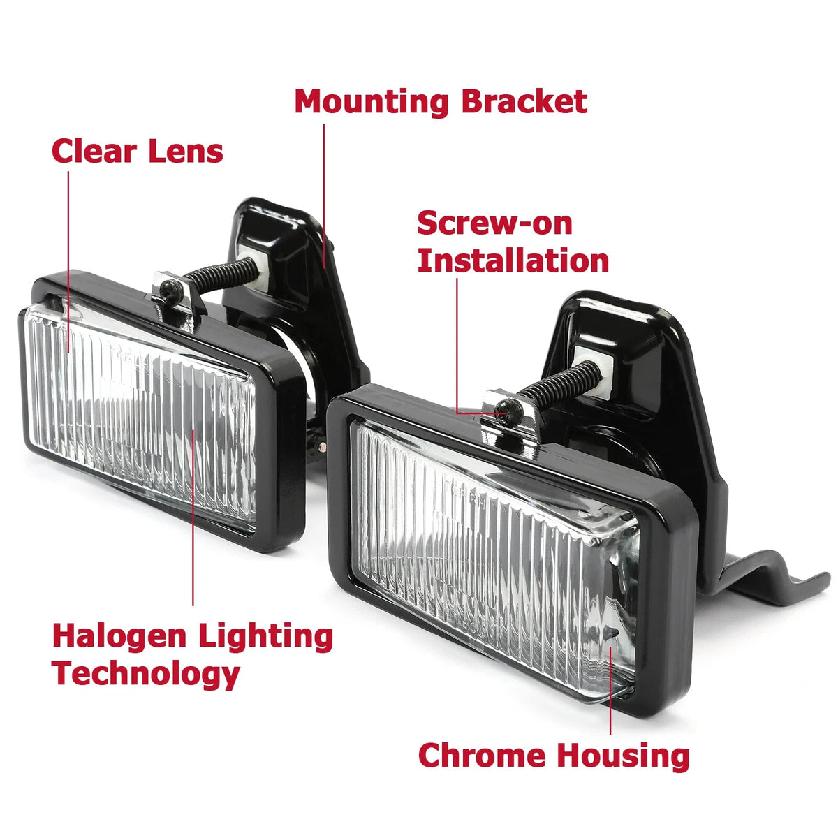 Fog Light Lamp Pair with Bracket for 1985-1992 Camaro IROC-Z Z28
