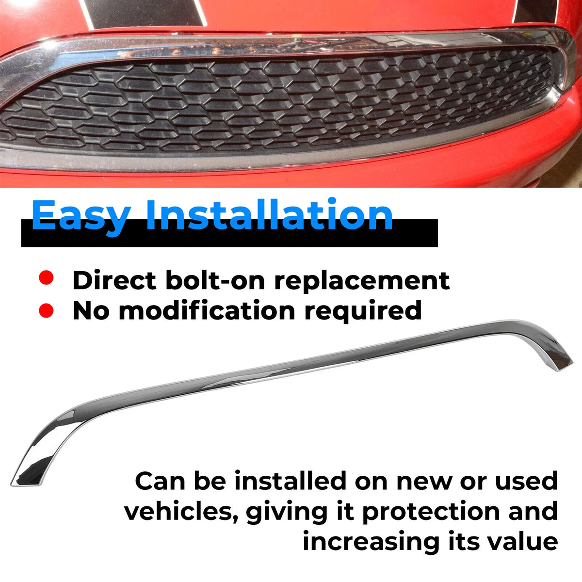 Chrome Grille Hood Molding Trim for Mini Cooper R55 R56 R58 R59 (2007–2015)