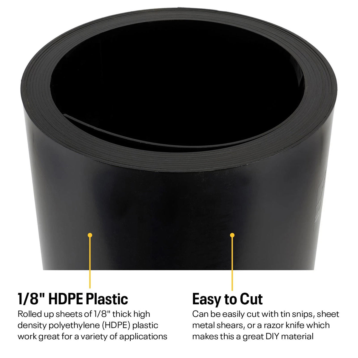 Colored Plastic HDPE Sheet 25 Ft Rolled 1/8 Inch Thick White