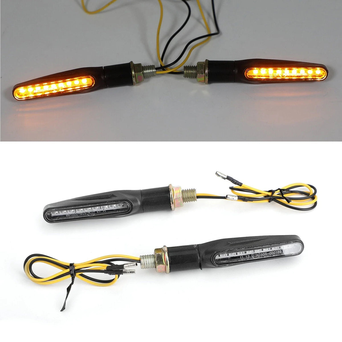 2X Motorcycle M10 Turn Signals Indicator Light Blinker for Chopper Cafe Racer