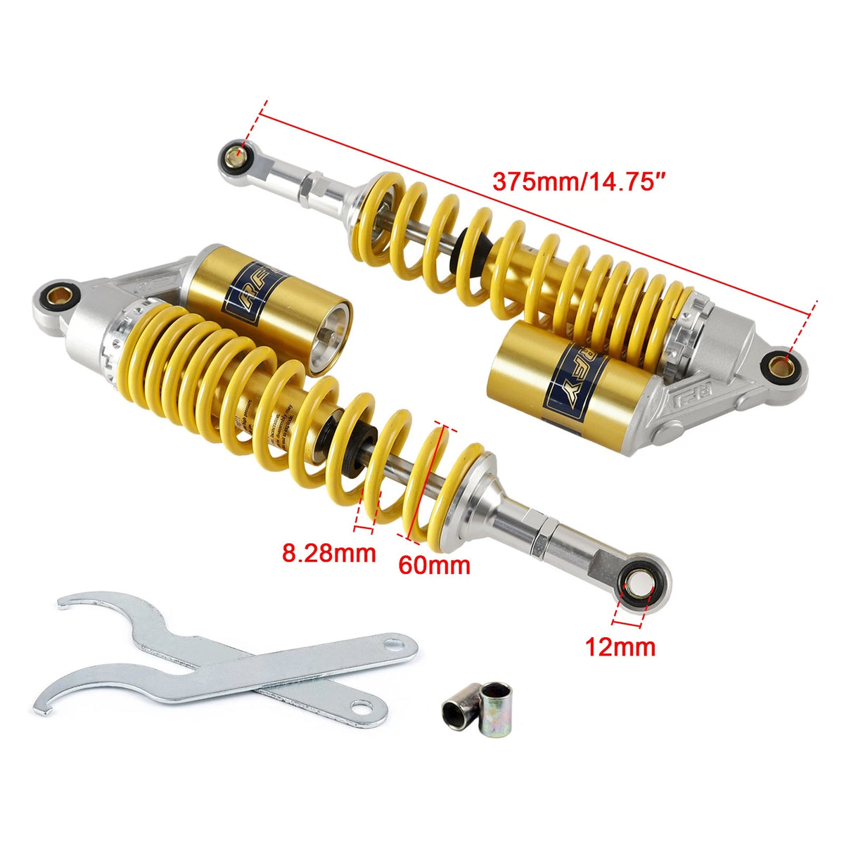 2X Rear Shocks Absorber for Yamaha Banshee ATV (M506-A008-YEL-F)