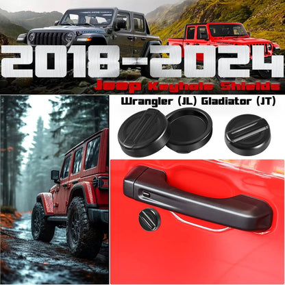 Keyhole Shields Door Lock Defense Kit for Jeep Wrangler JL Gladiator JT (2018–2024) - For00717