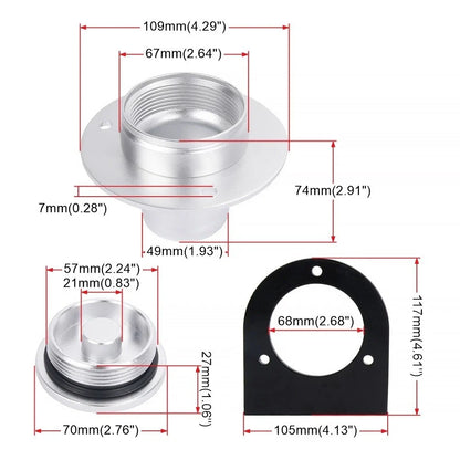 Aluminum Fuel Tank Filler Neck for Gas Tank (2")