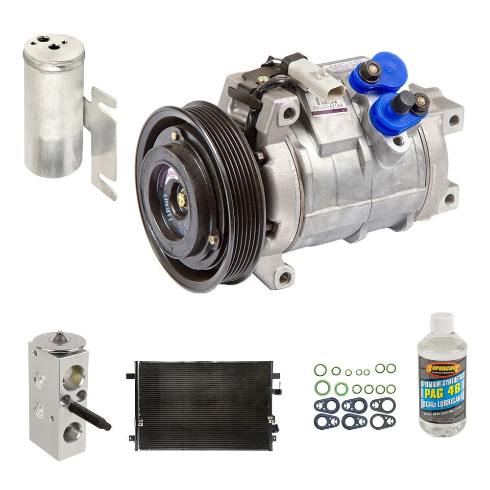 OEM AC Compressor with Condenser Drier for Chrysler Pacifica (2004) 61-86024R7, 04885485AA, 05005496AF