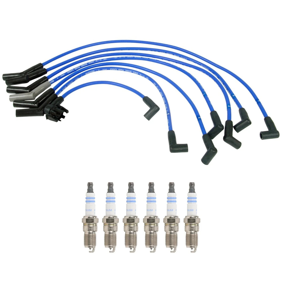 NGK Wire Set & Bosch 6 Platinum Spark Plugs for Aerostar B3000 Ranger (1990–1997)