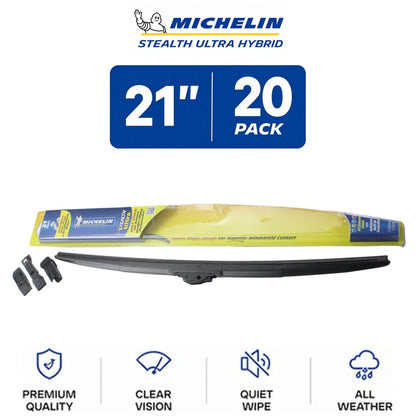 Set of 2 Michelin Stealth Ultra Hybrid Wiper Blades 21" for