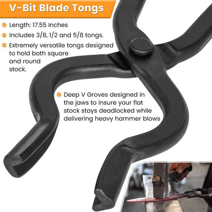 Set of 2 Blacksmith Tongs for Knife Making