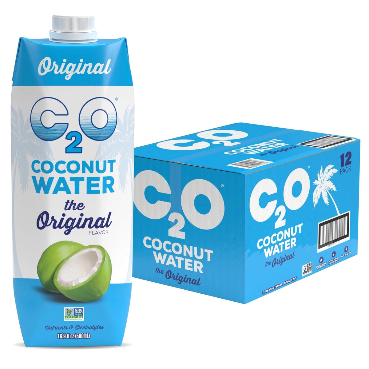 12 Pack Coconut Water for Original Flavor (16.9 Fl Oz)
