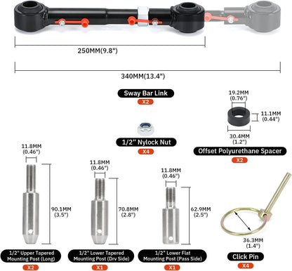 Front Sway Bar Link Quicker Disconnects for Jeep Wrangler TJ (1997–2006)