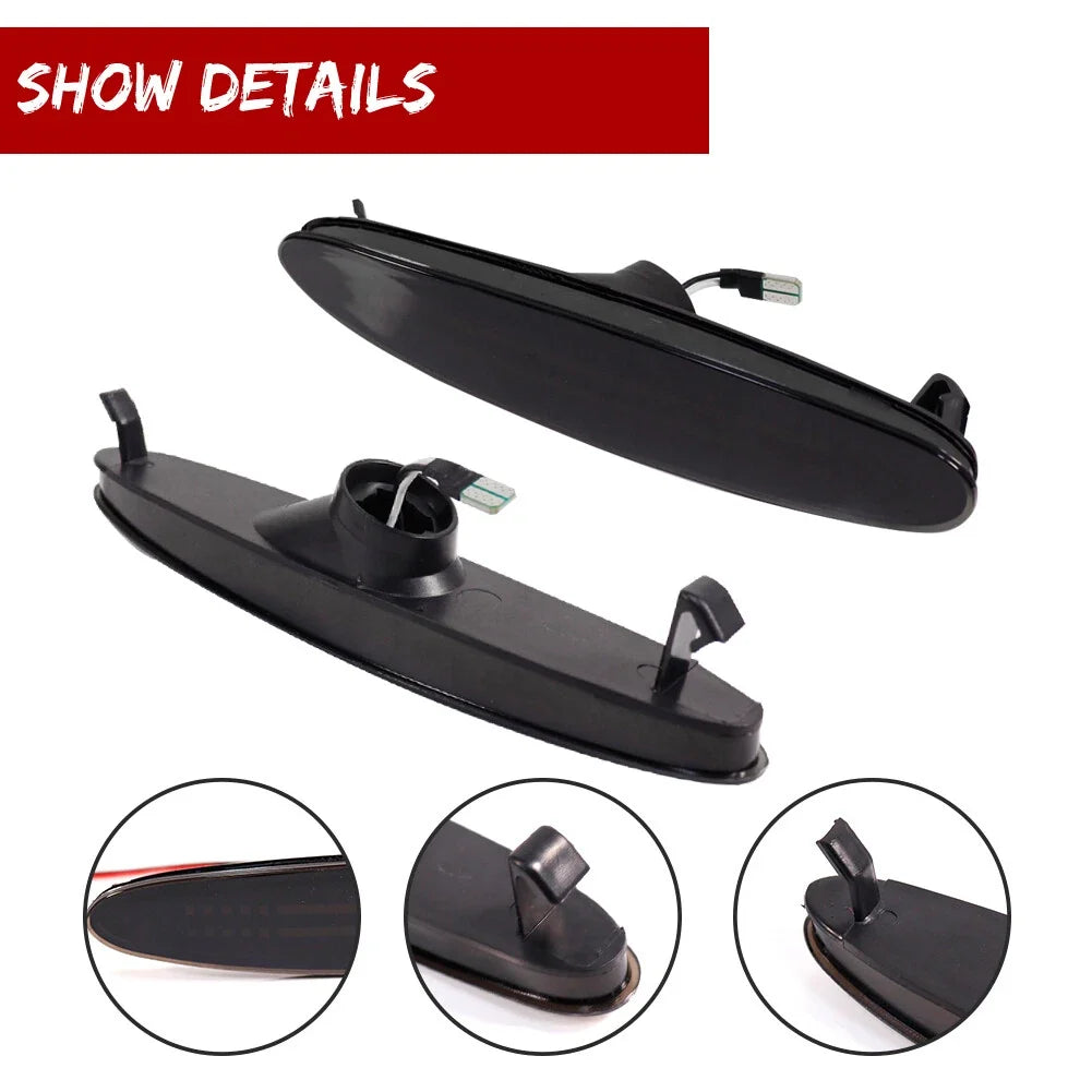 Smoked Lens White LED Front Fender Side Marker Signal Lights for Mazda 6 (2003–2008)