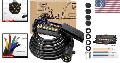 7 Way Trailer Wiring Harness for RV (16ft Connector)