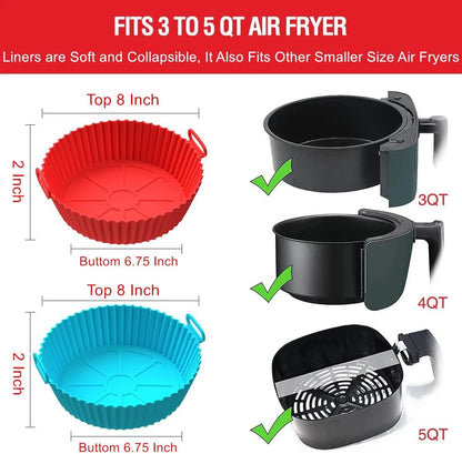 2 Pack Silicone Liners for Air Fryer 3QT 5QT (No Part Numbers)