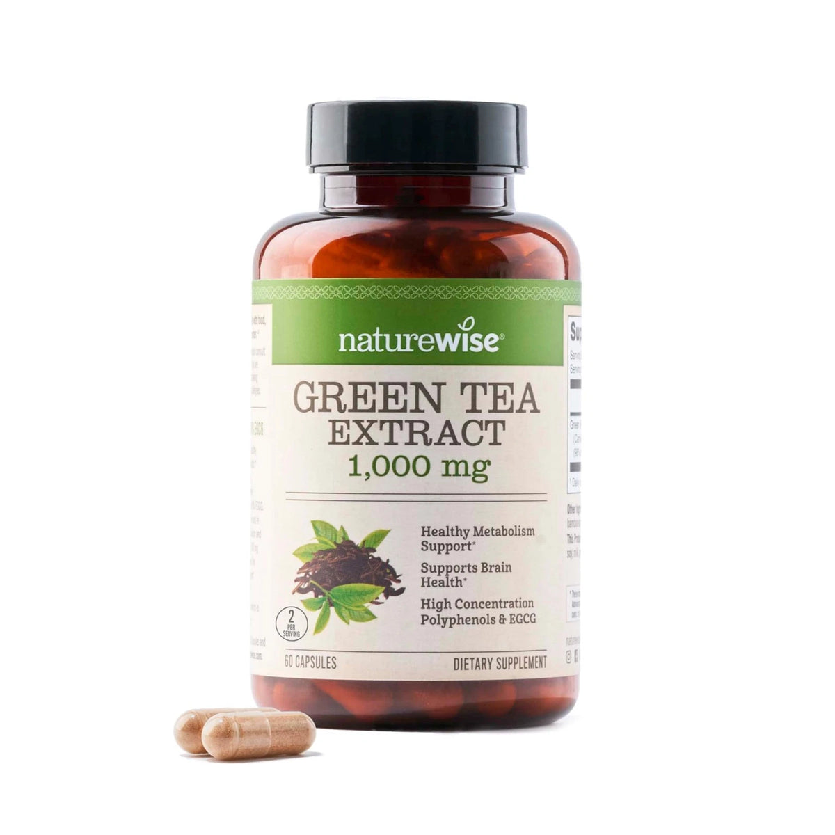 Green Tea Extract Capsules 1000 mg 60 Count (Pack of 1)