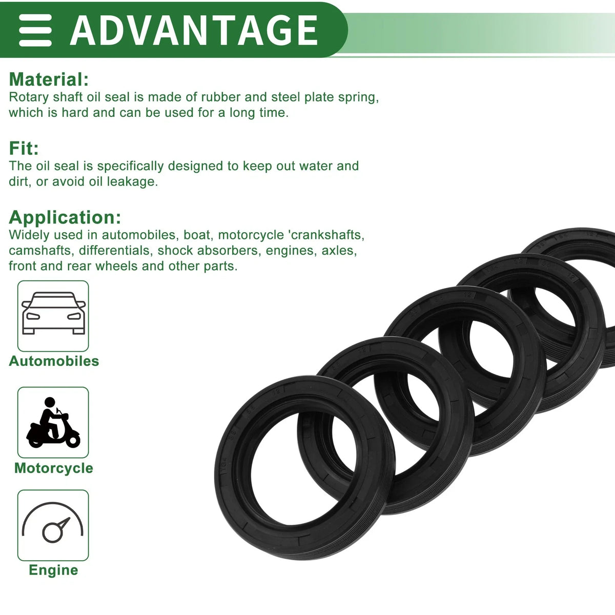 Oil Seal for Rotary Shaft (38x55x12mm)
