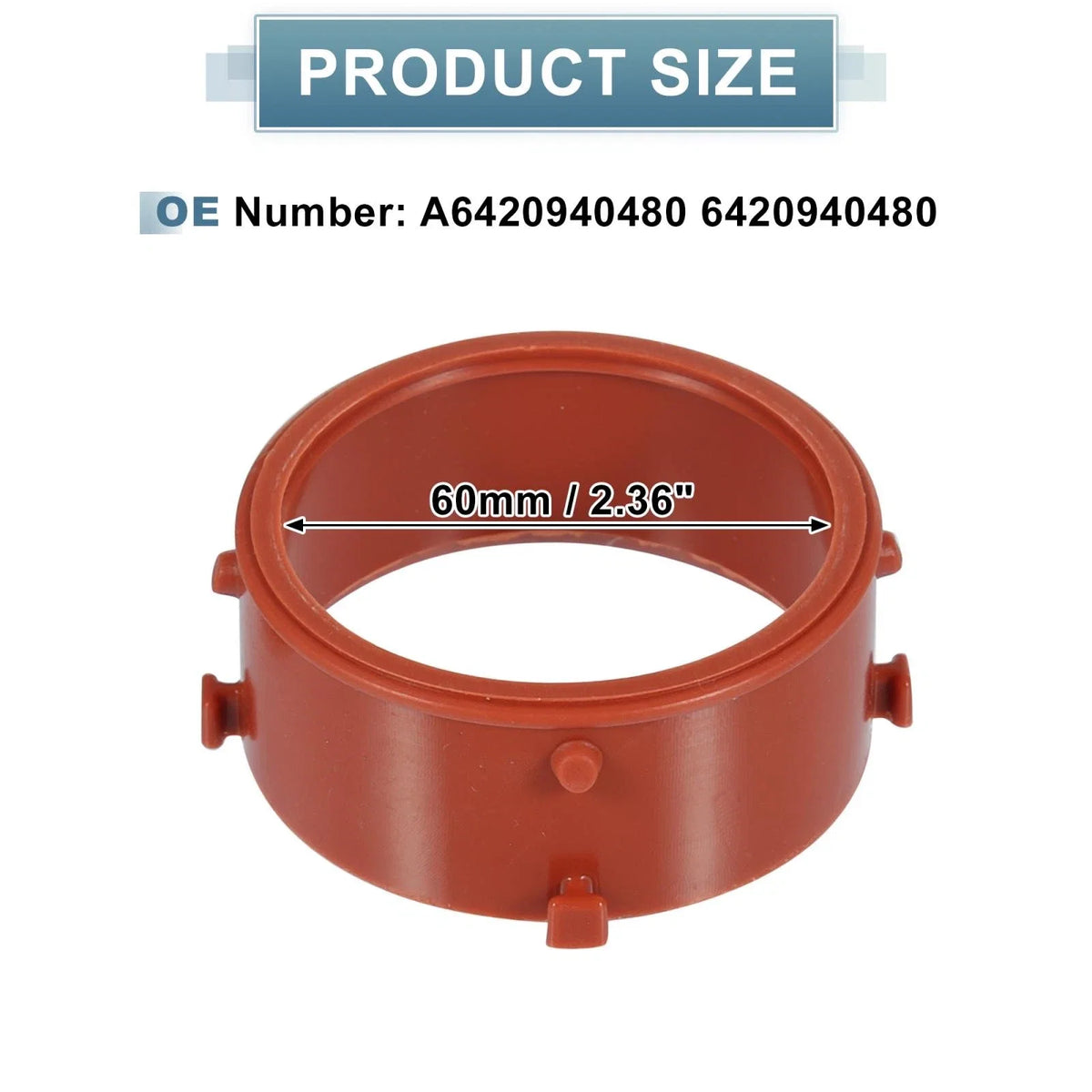 Red Turbo Intake Seal Rubber A6420940480 for Mercedes-Benz R320 (2007–2008)