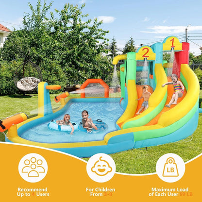 Inflatable Bounce House with Double Slide for Kids Outdoor Party