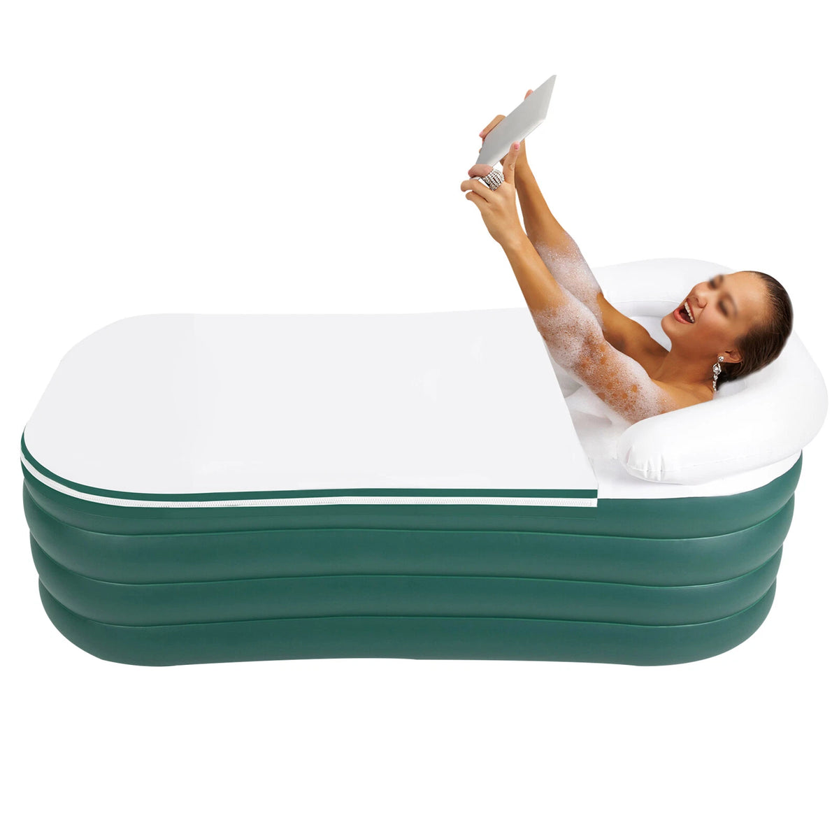 4-Layer Inflatable Bathtub with 130W Electric Pump for Adults