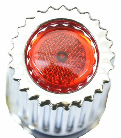 Set of 5 Lug Nut Covers for (33 mm, Red Reflector, 10364)