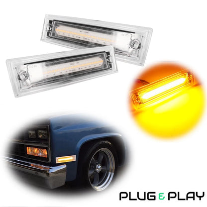 LED Front Side Marker Lamps for Chevrolet C10 C20 C30 GMC C1500 C2500 (1981–1991)