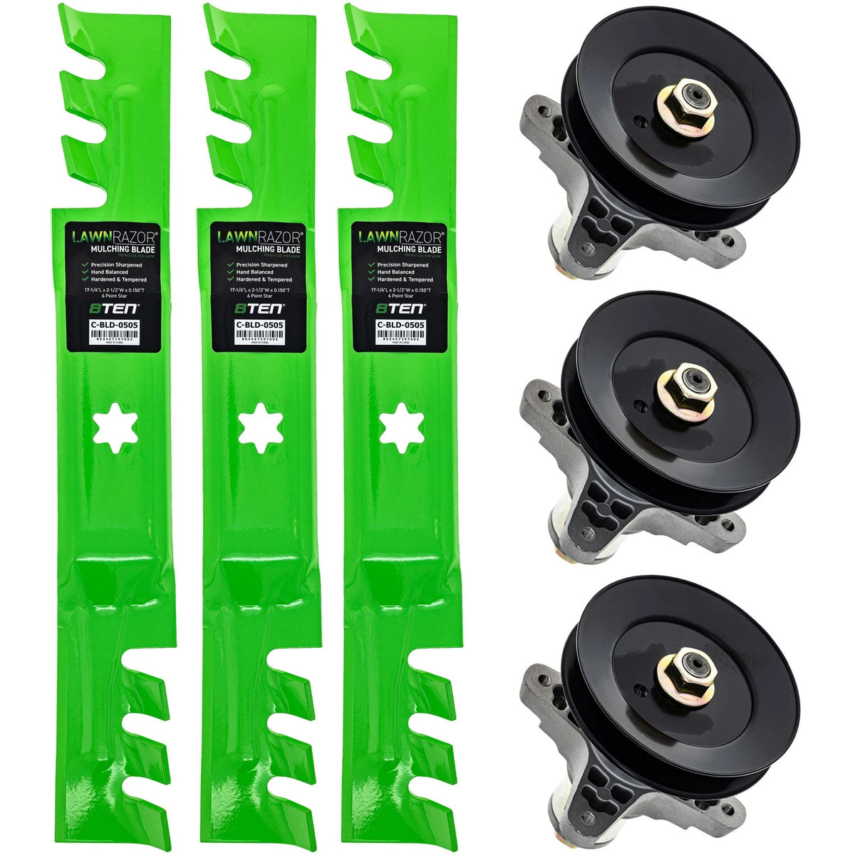 8TEN Blade Spindle Kit for Cub Cadet XT2-SLX50 XT2-GX50 (2016–2023) 942-01050-X 918-07384A 618-07384A