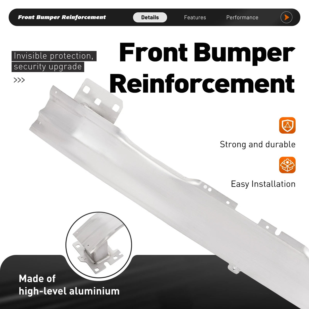 Front Bumper Reinforcement Impact Bar for Audi A3 S3 (2015–2020) - CON-A000002068, 8V5807109, AU1006129
