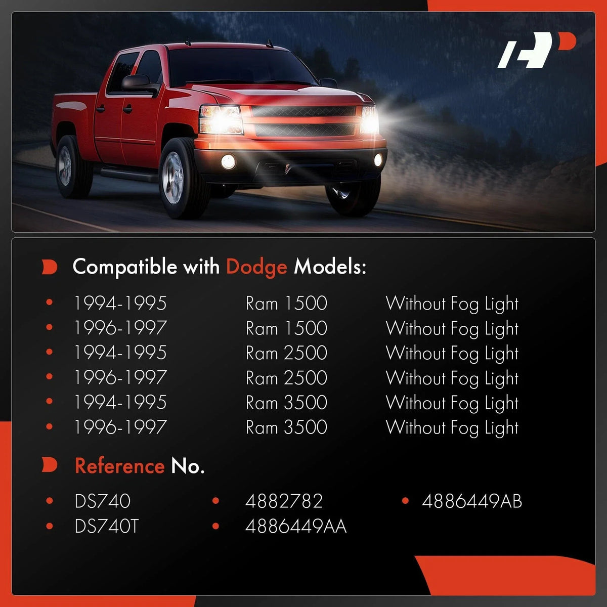 Headlight Switch for Dodge Ram 1500 2500 3500 (1994–1997)