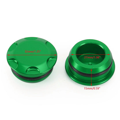 Aluminum Green Frame Hole Caps Plugs for Kawasaki Ninja 250 400 (2018–2022)