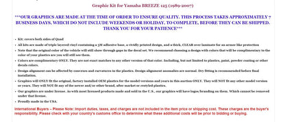 Graphic Stickers Decals for Yamaha Breeze 125 (1989–2007)