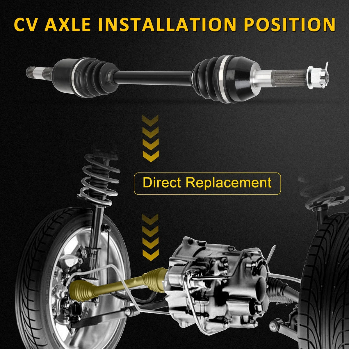 Set of 2 CV Joint Axles for Polaris Ranger 500 (2005–2007)