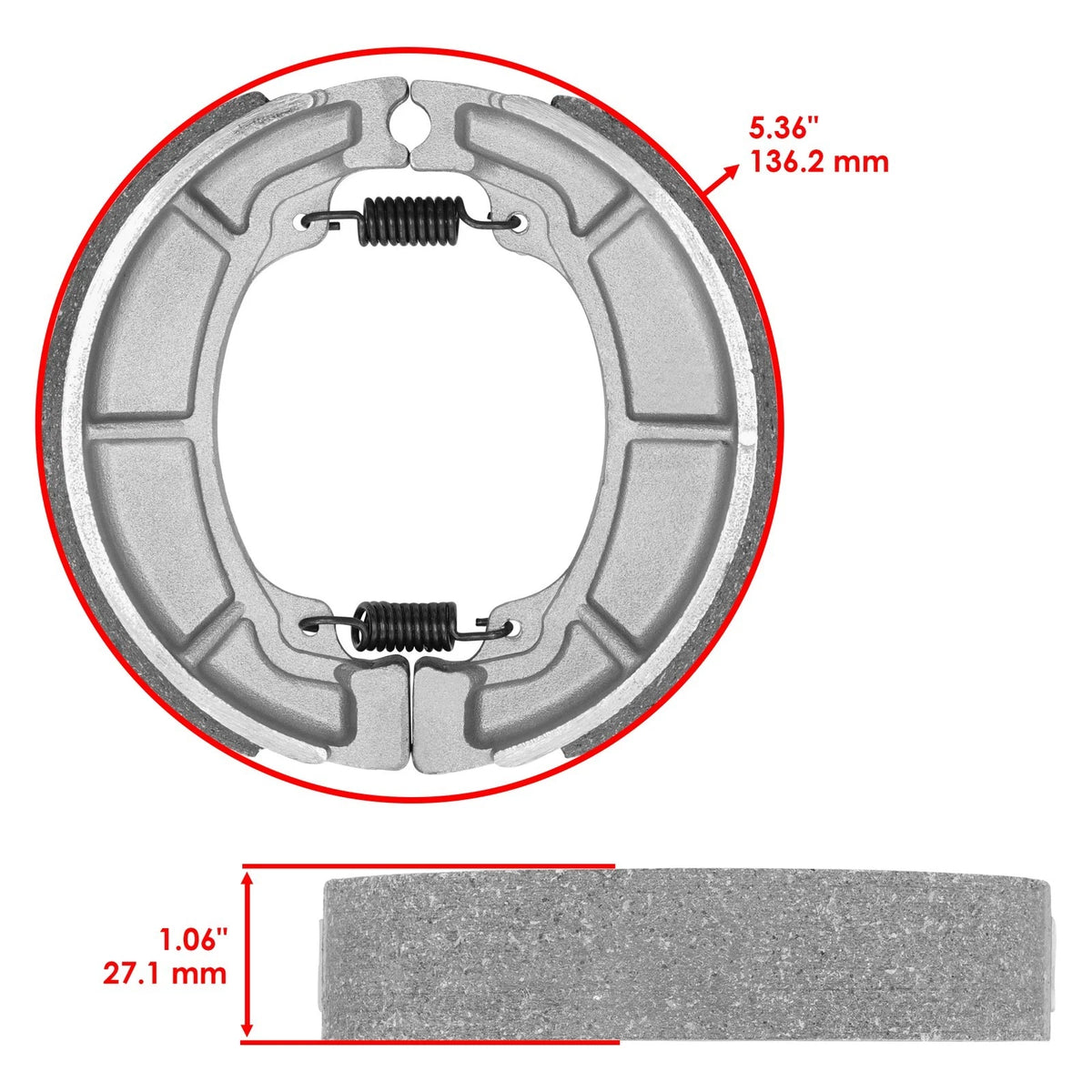 Front & Rear Brake Shoes for Honda ATC185 ATC185S (1980–1983) FL4405BS121HY