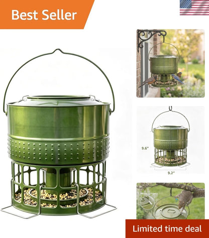 Elegant Weatherproof Metal Bird Feeder for Outdoor Use