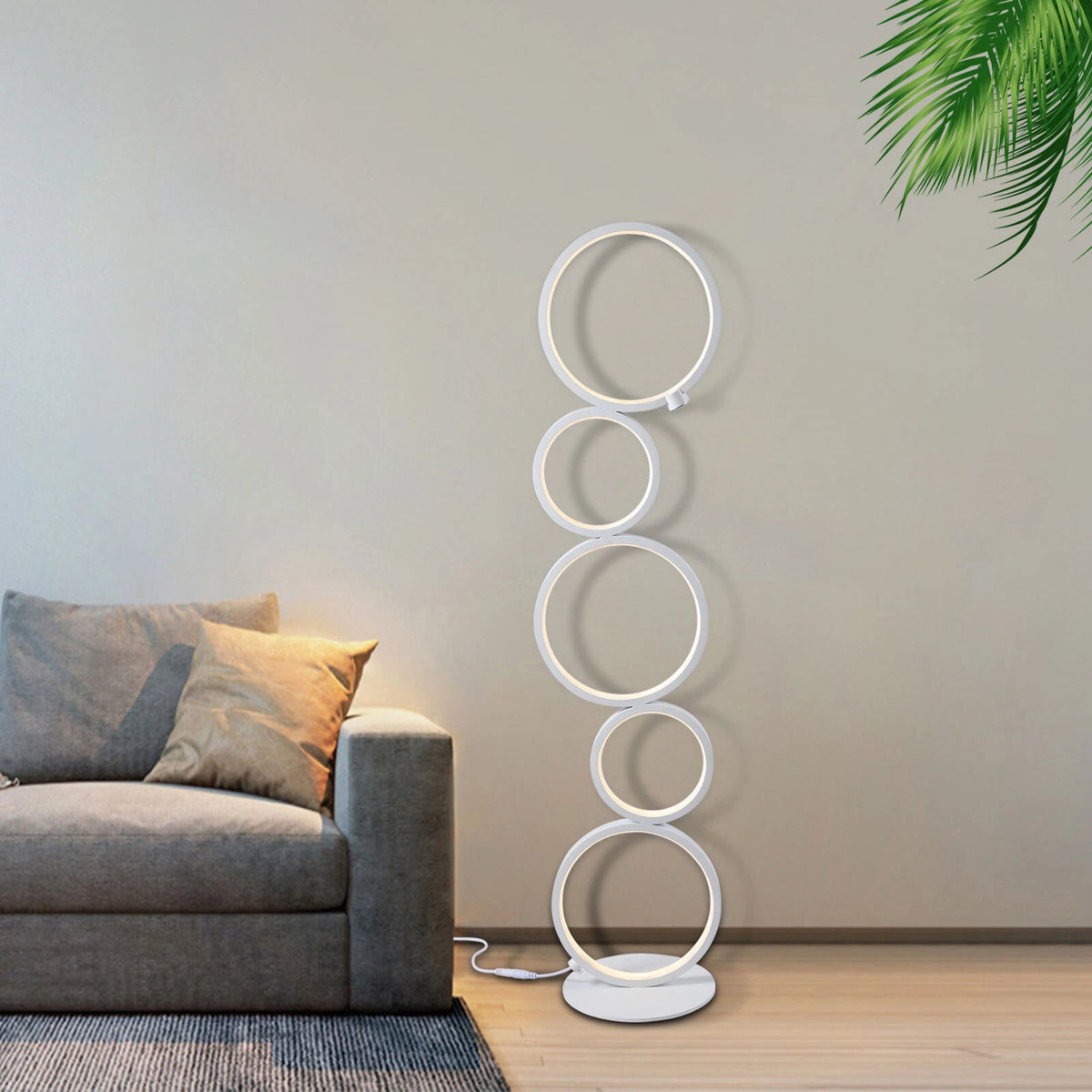 5 Rings LED Floor Lamp for Living Room Bedroom Decor (Modern)