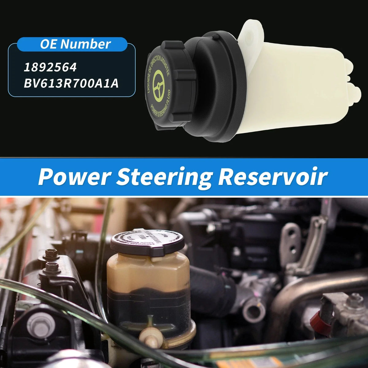 Power Steering Reservoir Fluid for Ford Focus (2011–2019) 1892564 BV613R700A1A