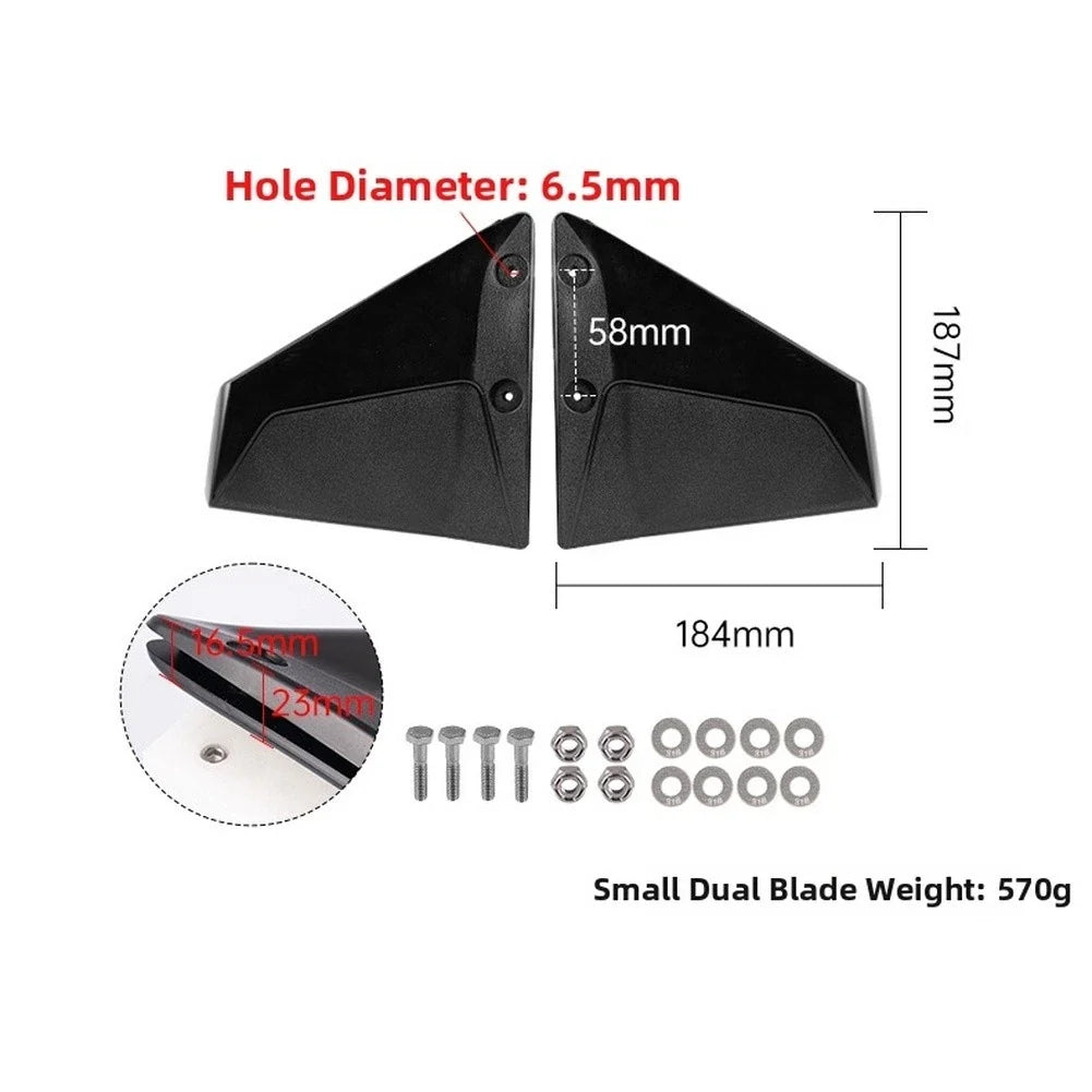 Black PP Hydrofoil for Outboard Engines 40-300HP (Reduces Bow Rise & Drag)