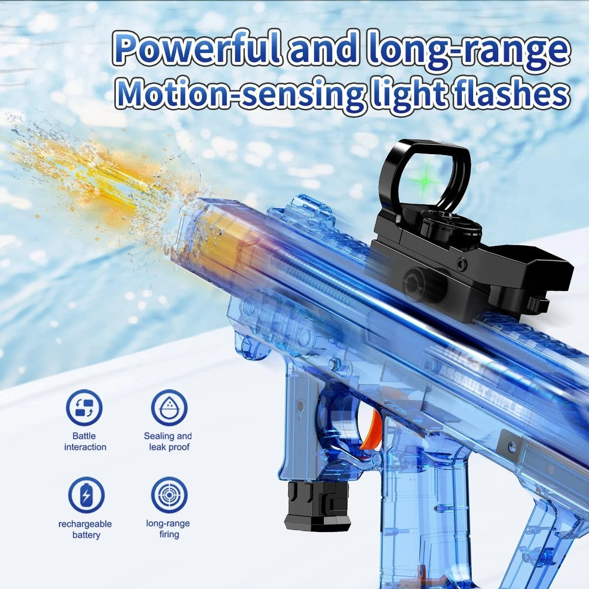 Electric Water Gun with LED Light-Up for Kids and Adults