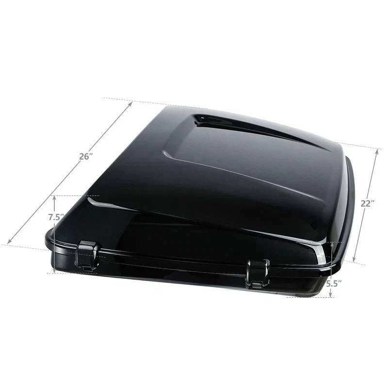 Vivid Black Razor Trunk for Harley Touring Electra Street Road Glide (2014–2026)