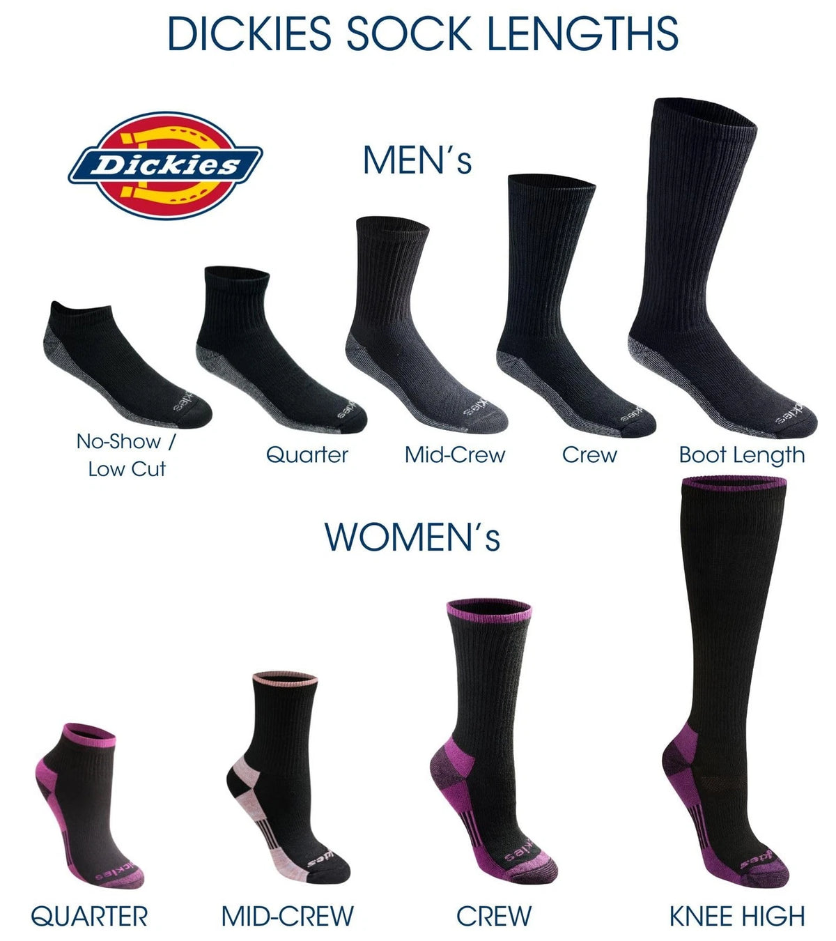6 Pairs of Dickies Dri-Tech Moisture Control Boot-Length Socks