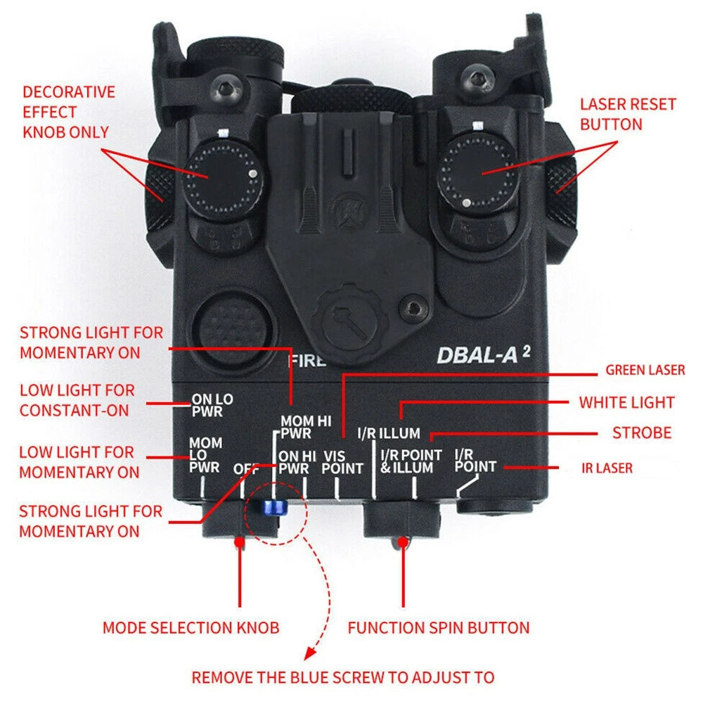 WADSN DBAL-A2 Green IR Aiming Laser with White Strobe Light for Hunting