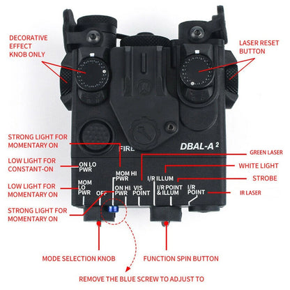 WADSN DBAL-A2 Green IR Aiming Laser with White Strobe Light for Hunting
