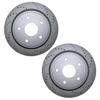 2X Drilled 330mm Brake Disc Rotors for Dodge Jeep