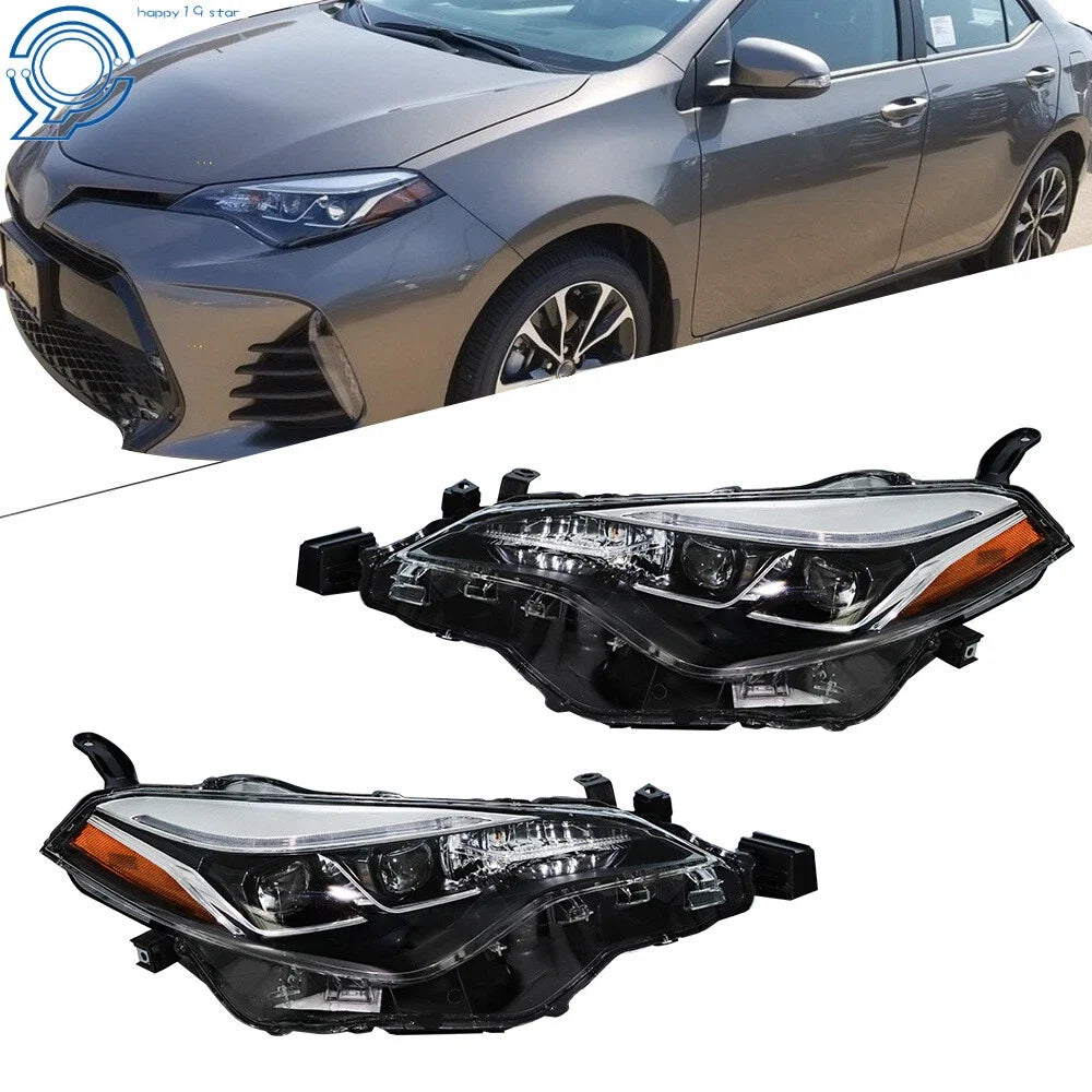 Headlights for Toyota Corolla SE XLE XSE Sedan (2017–2019) Pair