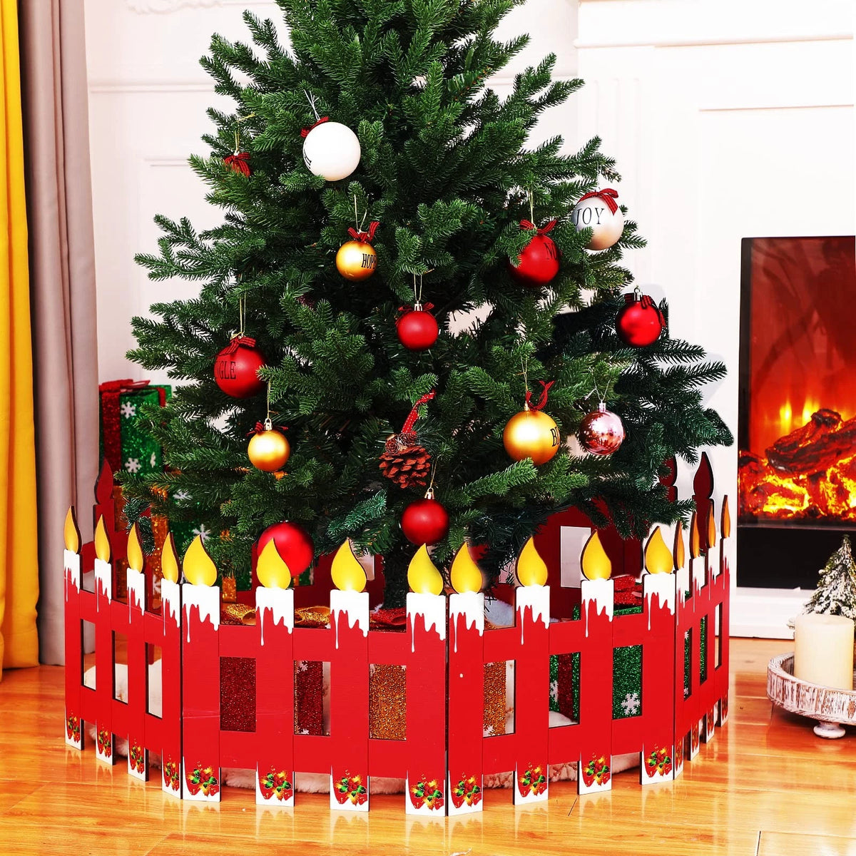 4 Pack 12 Inch Christmas Tree Fences for Pets Dog Safety Barrier