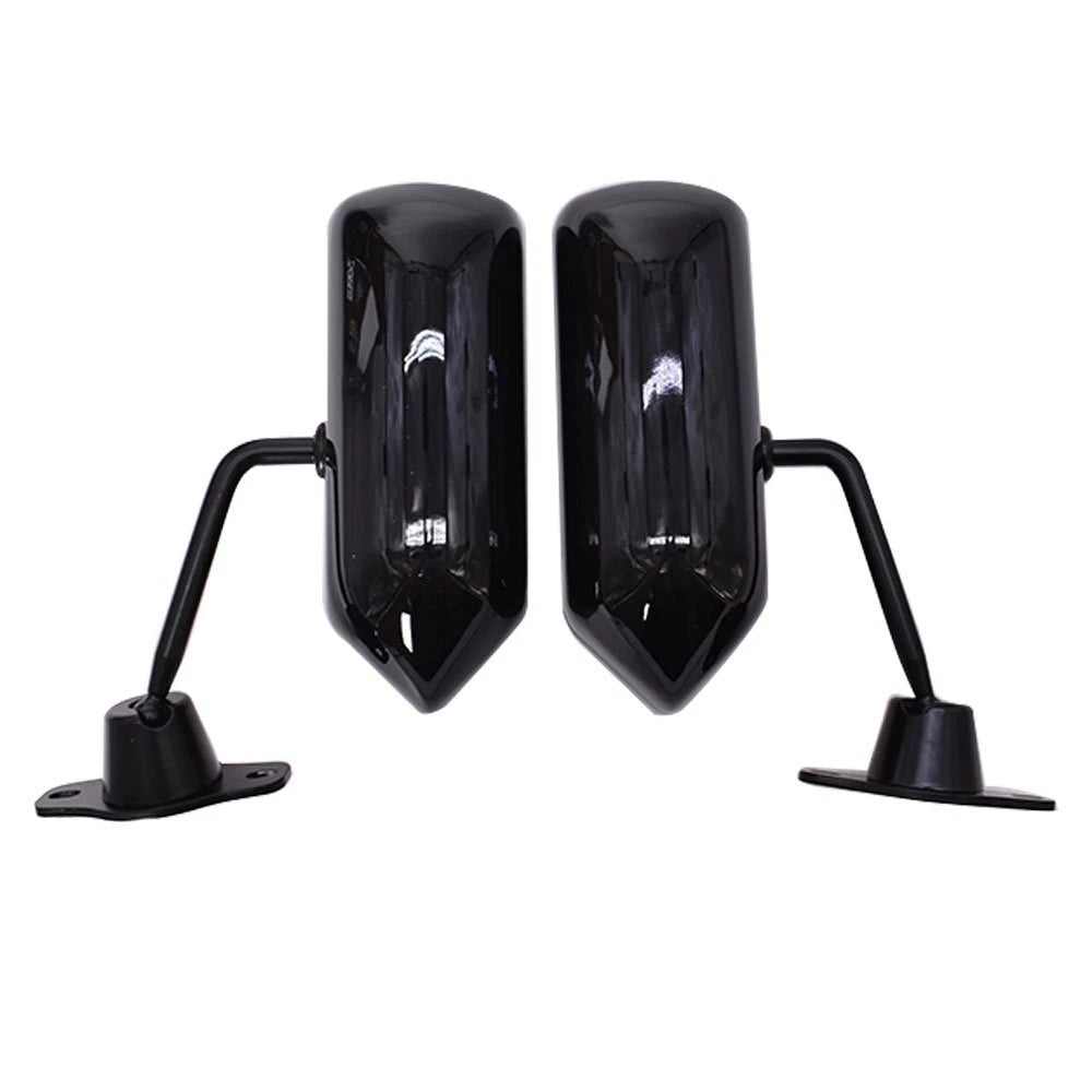 2X Universal F1 Style Racing Rearview Side Wing Mirrors Convex Glass Black